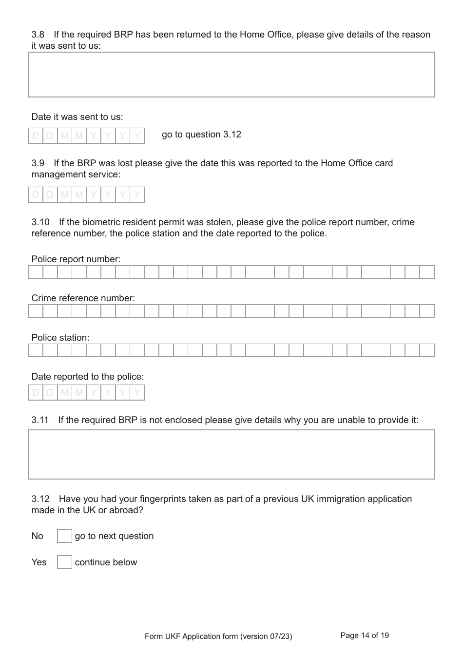 Form UKF Application for Registration as a British Citizen by a Person Born Before 1 July 2006 Whose Parents Were Not Married - United Kingdom, Page 14