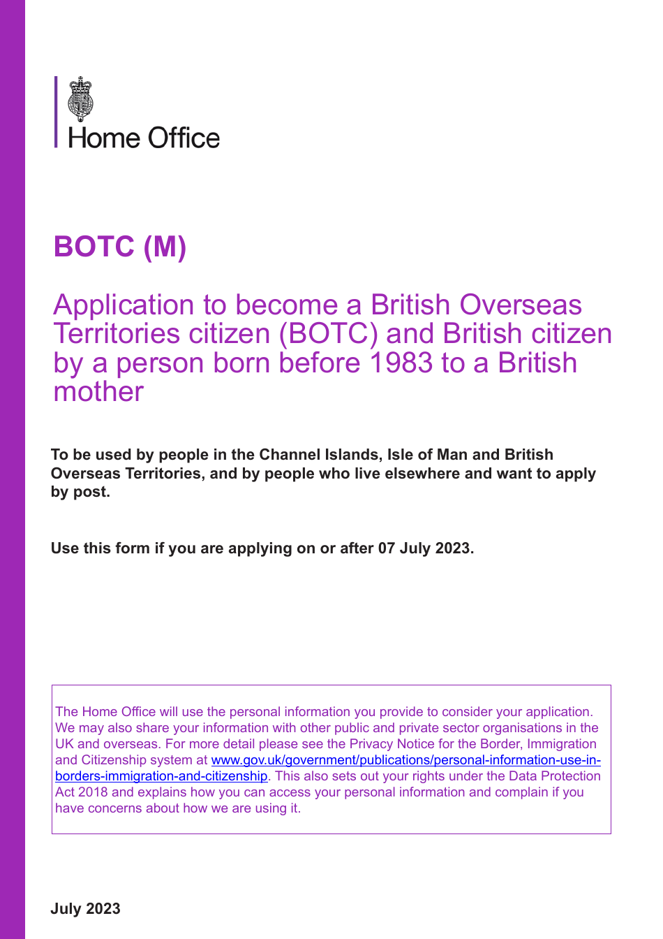 Botc Notes Form BOTC (M) Download Printable PDF or Fill Online Application to ...