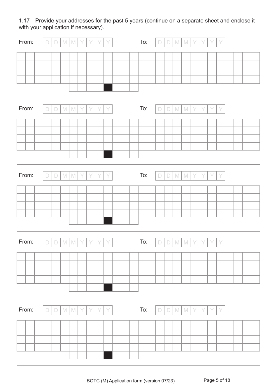 Form BOTC (M) Application to Become a British Overseas Territories Citizen (Botc) and British Citizen by a Person Born Before 1983 to a British Mother - United Kingdom, Page 5