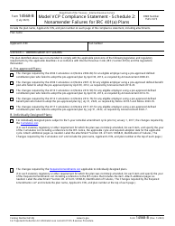 IRS Form 14568-B Schedule 2 Model Vcp Compliance Statement - Nonamender Failures for IRC 401(A) Plans
