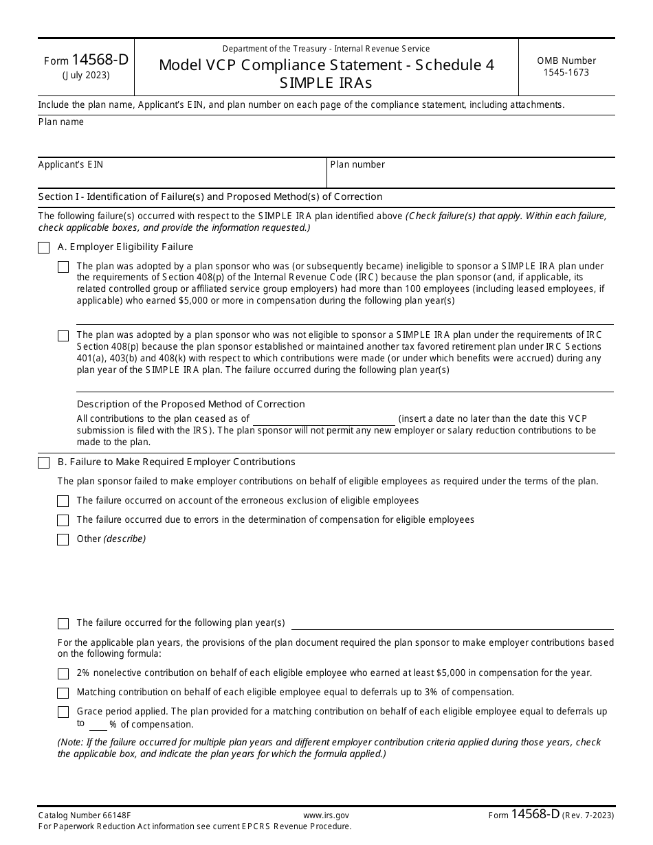 IRS Form 14568-D Schedule 4 Download Fillable PDF or Fill Online Model ...