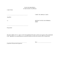 Document preview: Motion to File an Informal Brief - Minnesota