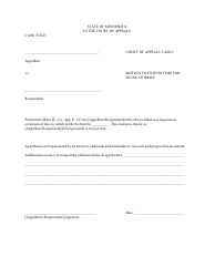 Document preview: Motion to Extend Time for Filing of Brief - Minnesota