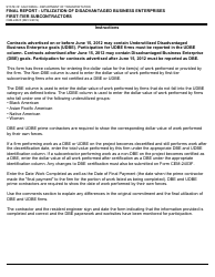 Form CEM-2402F Final Report - Utilization of Disadvantaged Business Enterprises First-Tier Subcontractors - California, Page 2
