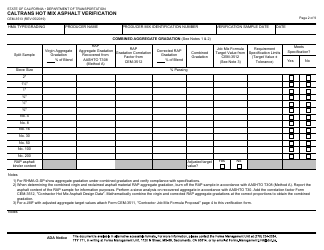 Form CEM-3513 Caltrans Hot Mix Asphalt Verification - California, Page 2