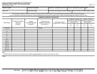 Form CEM-3703 Production Start-Up Evaluation - California, Page 2