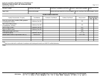 Form CEM-3703 Production Start-Up Evaluation - California, Page 7