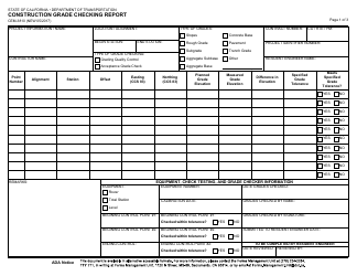 Form CEM-3810 Construction Grade Checking Report - California