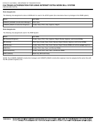 Form CEM-4904 Caltrans Authorization for Using Internet Extra Work Bill System - California, Page 2
