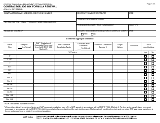 Document preview: Form CEM-3514 Contractor Job Mix Formula Renewal - California