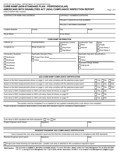 Form CEM-5773NSPP  Printable Pdf