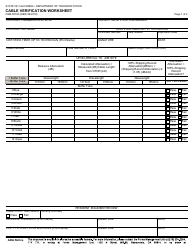 Form CEM-5819A Cable Verification Worksheet - California