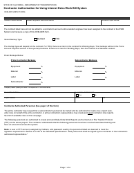 Form CEM-4905 Contractor Authorization for Using Internet Extra Work Bill System - California