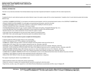 Form CEM-5803B Detector Loop Inspection Checklist - California, Page 2