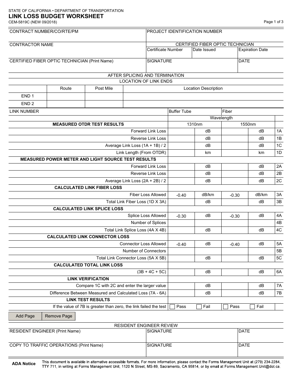 Form CEM-5819C - Fill Out, Sign Online and Download Fillable PDF ...