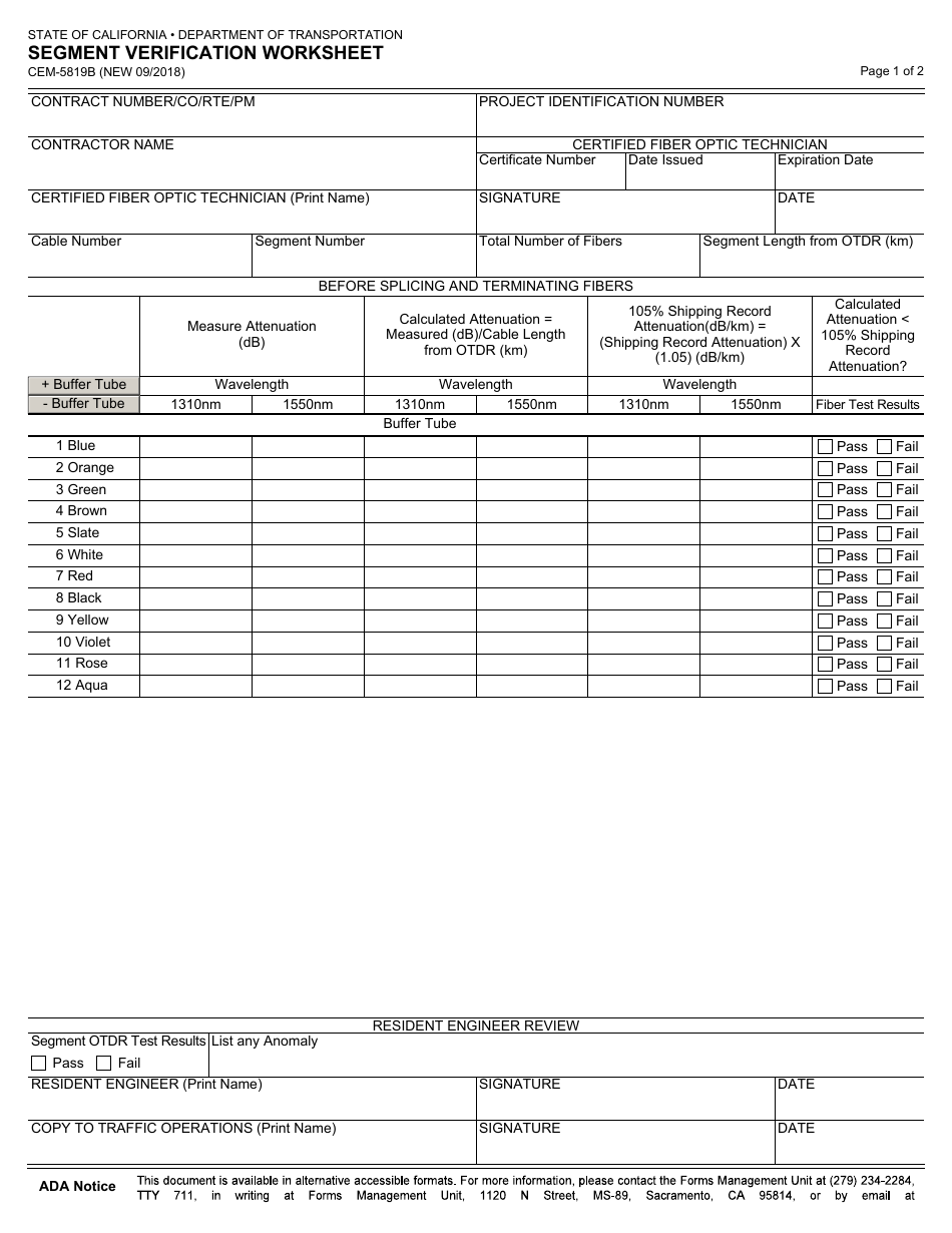 Form CEM-5819B - Fill Out, Sign Online and Download Fillable PDF ...