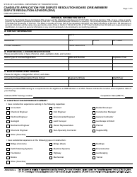Document preview: Form CEM-6200 Candidate Application for Dispute Resolution Board (Drb) Member/Dispute Resolution Advisor (Dra) - California