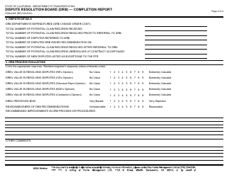 Form CEM-6205 Dispute Resolution Board (Drb) - Completion Report - California, Page 2