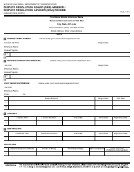 Document preview: Form CEM-6220 Dispute Resolution Board (Drb) Member/Dispute Resolution Advisor (Dra) Resume - California
