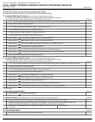 Form OFG-3 Local Agency Resident Engineer Contract Provisions Checklist - California, Page 2