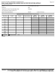 Form DOT CEM-3503 Post Plant Gradation Correction Factor for Hot Mix Asphalt - California, Page 2