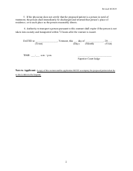 Warrant for Emergency Examination - Vermont, Page 2