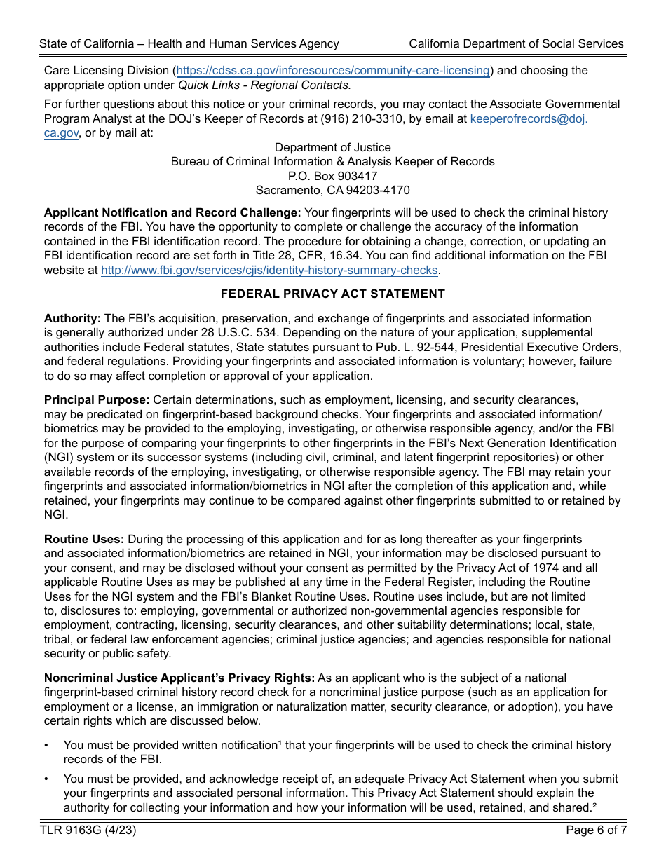Form TLR9163G Trustline Registry Application - California, Page 6