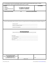 Document preview: Form CLK/CT.464 Attorney of Record Change of Address - Miami-Dade County, Florida