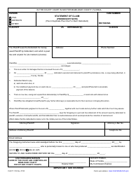 Form CLK/CT.792 Statement of Claim (Promissory Note) - Miami-Dade County, Florida
