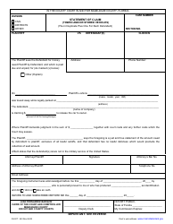 Form CLK/CT.543 Statement of Claim (Towed and/or Stored Vehicles) - Miami-Dade County, Florida