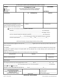Form CLK/CT.175 Statement of Claim (For Work Done and Materials Furnished) - Miami-Dade County, Florida
