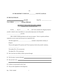 Document preview: Form 370 Sentence Violation Hearing Order - Kansas