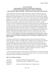 Instructions for Mainecare Cost Report for Multilevel Nursing Facilities With 1 Rcf Unit and Community Based Specialty (Cbs) Unit - Maine