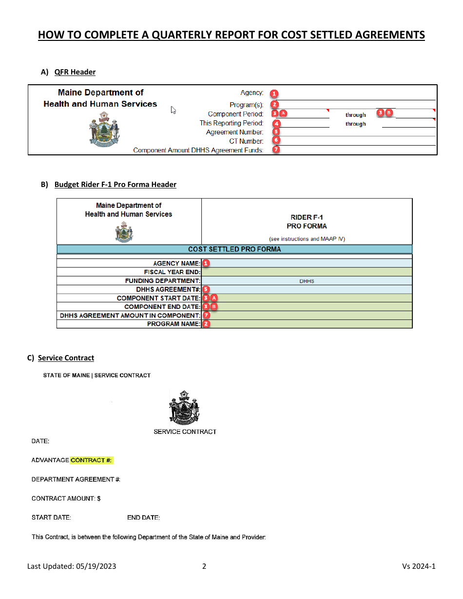 Instructions for Quarterly Report of Revenue and Expenses - Maine, Page 2