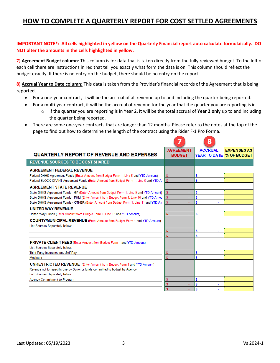 Instructions for Quarterly Report of Revenue and Expenses - Maine, Page 3