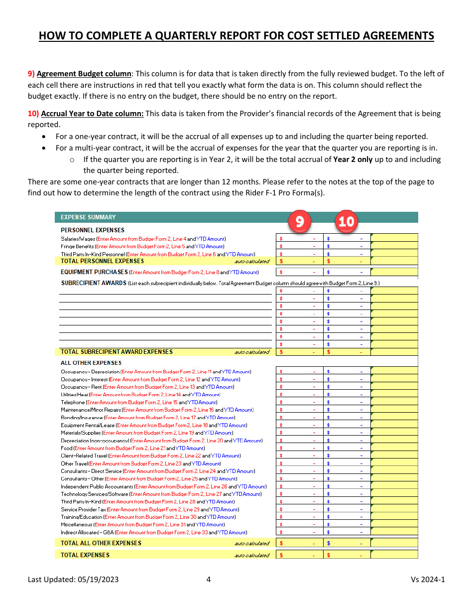 Instructions for Quarterly Report of Revenue and Expenses - Maine, Page 4