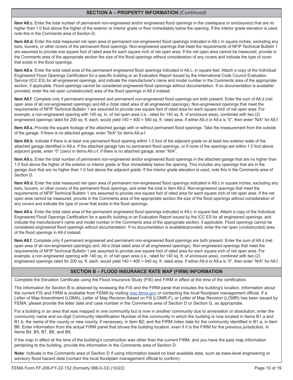 Form FF-206-FY-22-152 Elevation Certificate - National Flood Insurance Program, Page 11