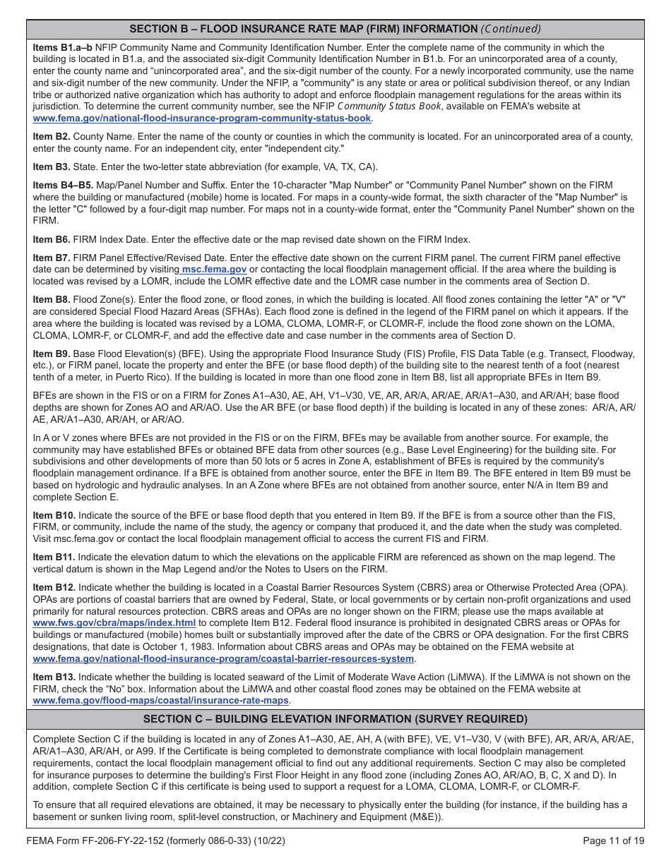 Form FF-206-FY-22-152 Elevation Certificate - National Flood Insurance Program, Page 12