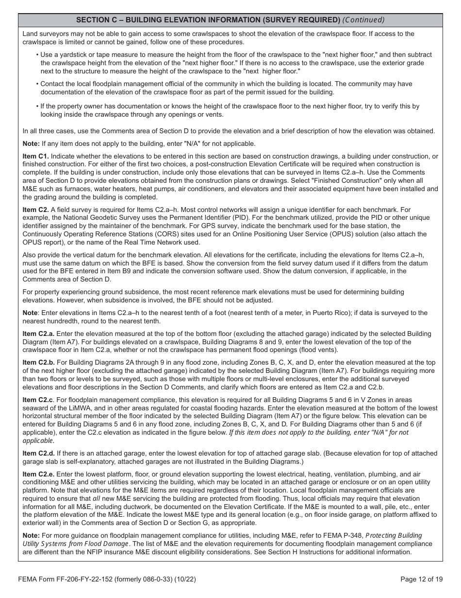 Form FF-206-FY-22-152 Elevation Certificate - National Flood Insurance Program, Page 13