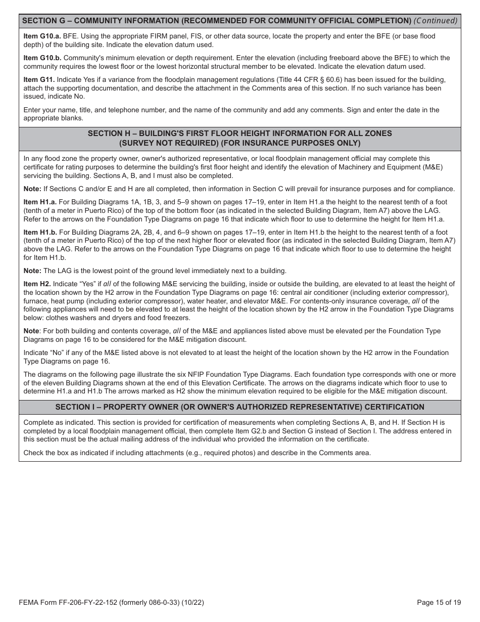 Form FF-206-FY-22-152 Elevation Certificate - National Flood Insurance Program, Page 16