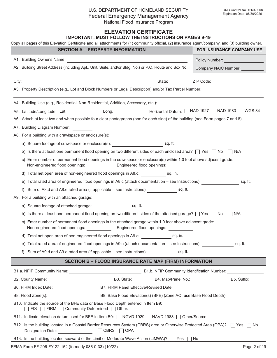 Form FF-206-FY-22-152 Elevation Certificate - National Flood Insurance Program, Page 3
