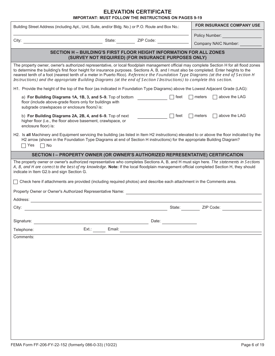 Form FF-206-FY-22-152 Elevation Certificate - National Flood Insurance Program, Page 7