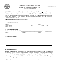 Document preview: Form RV-F06272023 Affidavit for Registrants Contracting With Local Education Agencies - Tennessee
