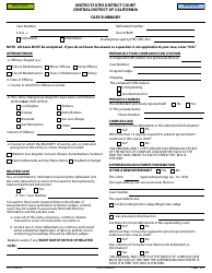 Document preview: Form CR-72 Case Summary - California