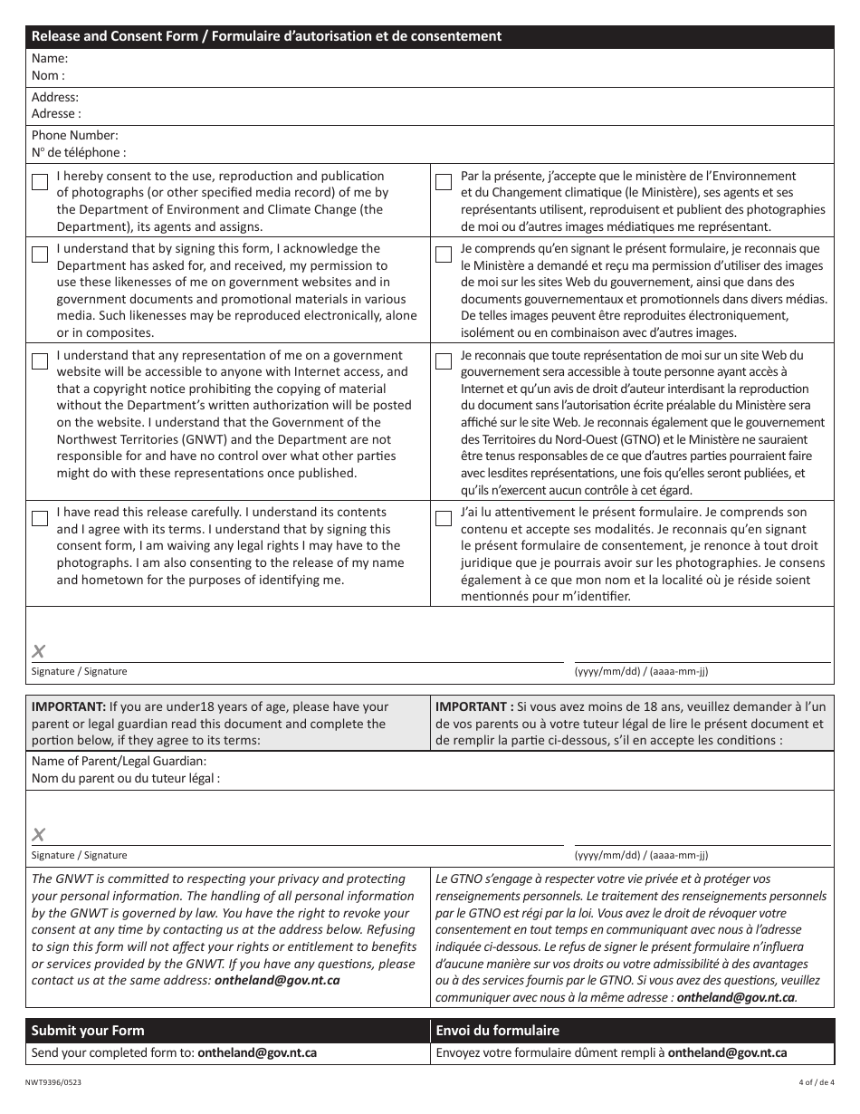 Form NWT9326 Appendix A Chap Intake and Funding Reporting Form - Northwest Territories, Canada (English / French), Page 4