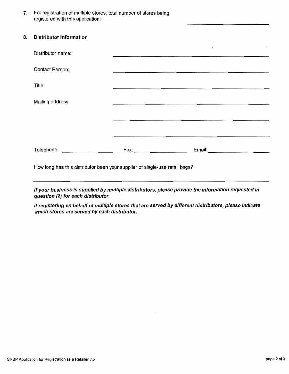 Form SRBP R1 Application for Registration as a Retailer - Northwest Territories, Canada, Page 2