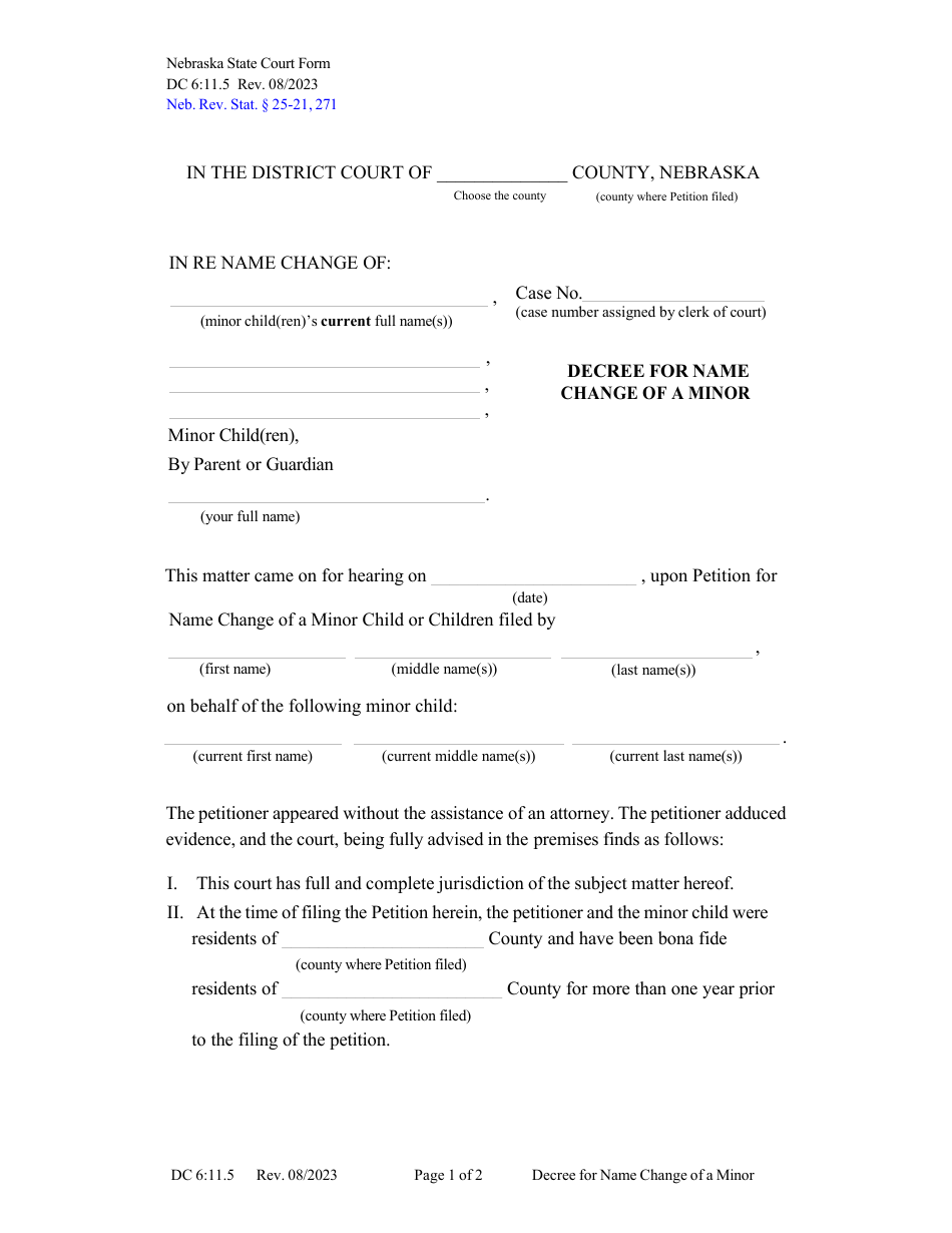 Form DC6:11.5 - Fill Out, Sign Online and Download Fillable PDF ...