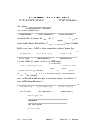 Document preview: Form DC6:9.2 Legal Notice - Adult Name Change - Nebraska