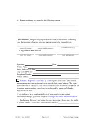 Form DC6:9.1 Petition for Name Change (Adult) - Nebraska, Page 2
