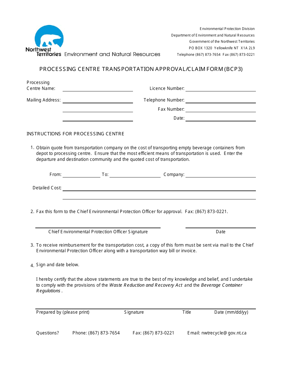 Form BCP3 - Fill Out, Sign Online and Download Printable PDF, Northwest ...